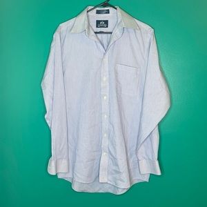 Blue and white pinstripe dress shirt